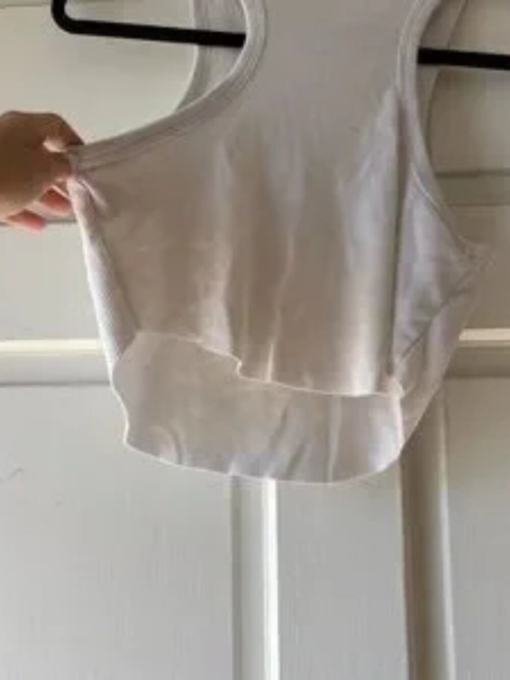 White Sleeveless Ribbed Top - Picture 2 of 4